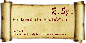 Rottenstein Szalóme névjegykártya